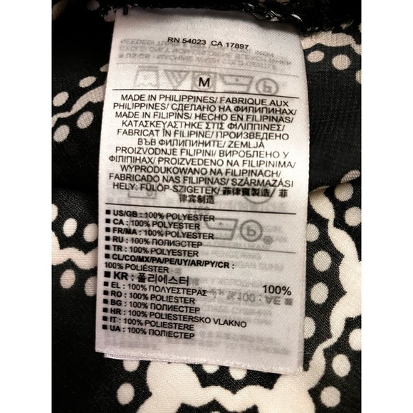 Banana Republic V-Neck Black White Dots Sheer‎ Blouse Medium - Picture 8 of 8